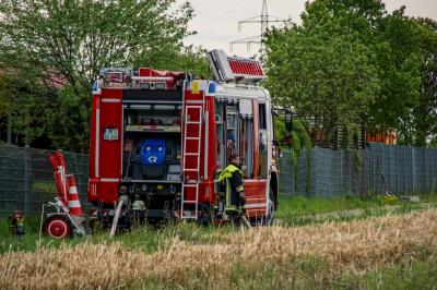 Weil im Schoenbuch: Maehdrescher geraet in Brand